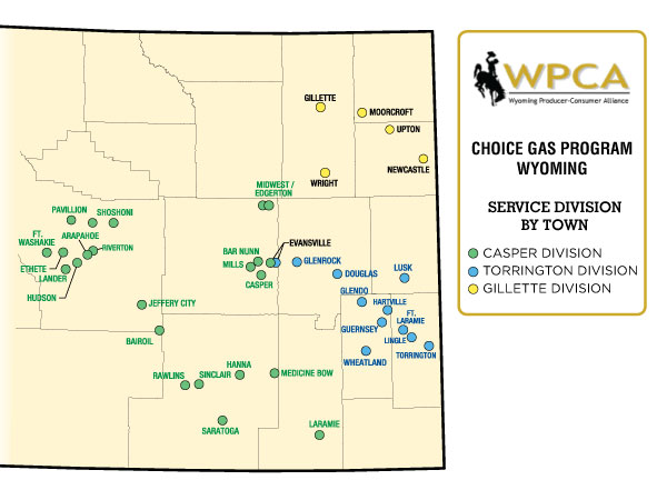 WPCA Choice Gas Service Area Map